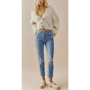 Levi’s Wedgie Icon Ripped Distressed Stretch Denim Skinny Jeans Size 26